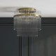 82829-001 Antique Brass Semi Flush with Clear Glass Rods