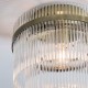 82829-001 Antique Brass Semi Flush with Clear Glass Rods