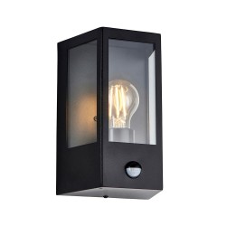 78799-001 Matt Black Lantern Wall Lamp with Sensor IP44