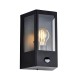 78799-001 Matt Black Lantern Wall Lamp with Sensor IP44