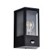 78799-001 Matt Black Lantern Wall Lamp with Sensor IP44