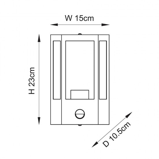78799-001 Matt Black Lantern Wall Lamp with Sensor IP44