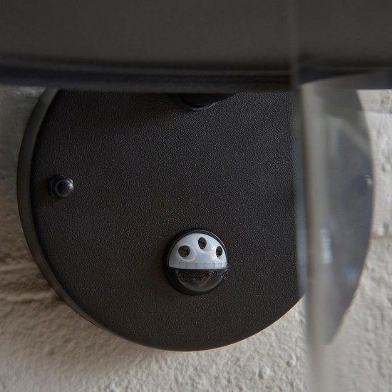 78800-001 Matt Black PIR Wall Lamp with Clear Glass