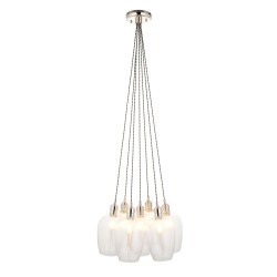 78898-001 Bright Nickel 7 Light Cluster Pendant with Clear Glass