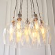 78898-001 Bright Nickel 7 Light Cluster Pendant with Clear Glass