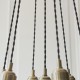 78902-001 Antique Brass 7 Light Cluster Pendant with Clear Glass