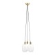 78903-001 Antique Brass 3 Light Cluster Pendant with Clear Glass