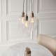 78903-001 Antique Brass 3 Light Cluster Pendant with Clear Glass