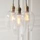 78903-001 Antique Brass 3 Light Cluster Pendant with Clear Glass