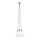 78903-001 Antique Brass 3 Light Cluster Pendant with Clear Glass