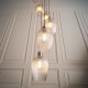 78904-001 Antique Brass 13 Light Cluster Pendant with Clear Ribbed Glass