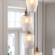 78904-001 Antique Brass 13 Light Cluster Pendant with Clear Ribbed Glass