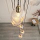 78904-001 Antique Brass 13 Light Cluster Pendant with Clear Ribbed Glass