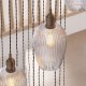 78904-001 Antique Brass 13 Light Cluster Pendant with Clear Ribbed Glass