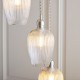 78905-001 Bright Nickel 7 Light Cluster Pendant with Clear Ribbed Glass