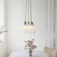 78907-001 Bright Nickel 3 Light Cluster Pendant with Clear Ribbed Glass