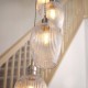 78908-001 Bright Nickel 13 Light Cluster Pendant with Clear Ribbed Glass