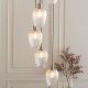 78909-001 Antique Brass 7 Light Cluster Pendant with Clear Ribbed Glass