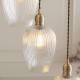 78909-001 Antique Brass 7 Light Cluster Pendant with Clear Ribbed Glass