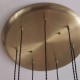 78909-001 Antique Brass 7 Light Cluster Pendant with Clear Ribbed Glass