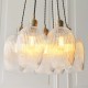 78910-001 Antique Brass 7 Light Cluster Pendant with Clear Ribbed Glass