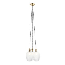 78911-001 Antique Brass 3 Light Cluster Pendant with Clear Ribbed Glass