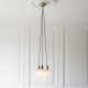 78911-001 Antique Brass 3 Light Cluster Pendant with Clear Ribbed Glass