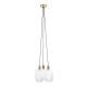 78911-001 Antique Brass 3 Light Cluster Pendant with Clear Ribbed Glass