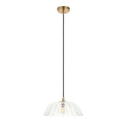 78834-001 Brushed Aged Brass Pendant with Decorative Glass