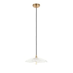 78835-001 Brushed Aged Brass Pendant with Decorative Glass