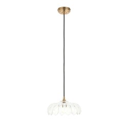 78836-001 Brushed Aged Brass Pendant with Decorative Glass