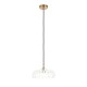 78836-001 Brushed Aged Brass Pendant with Decorative Glass