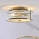 82958-001 Antique Brass Flush with Ribbed Glass & Diffuser IP44