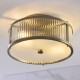 82958-001 Antique Brass Flush with Ribbed Glass & Diffuser IP44