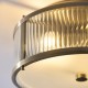 82958-001 Antique Brass Flush with Ribbed Glass & Diffuser IP44