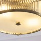 82958-001 Antique Brass Flush with Ribbed Glass & Diffuser IP44