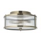 82958-001 Antique Brass Flush with Ribbed Glass & Diffuser IP44