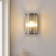 82959-001 Antique Brass Wall Lamp with Ribbed Glass & Diffuser IP44