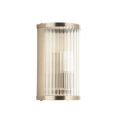 82959-001 Antique Brass Wall Lamp with Ribbed Glass & Diffuser IP44