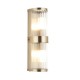 82960-001 Antique Brass 2 Light Wall Lamp with Ribbed Glass & Diffuser IP44