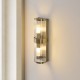 82960-001 Antique Brass 2 Light Wall Lamp with Ribbed Glass & Diffuser IP44