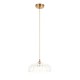 19235-001 Brushed Aged Brass Pendant with Decorative Glass