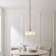 82968-001 Antique Brass Pendant with Clear Ribbed Glass