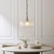 82968-001 Antique Brass Pendant with Clear Ribbed Glass
