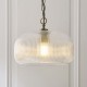 82968-001 Antique Brass Pendant with Clear Ribbed Glass