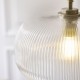 82968-001 Antique Brass Pendant with Clear Ribbed Glass