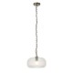 82968-001 Antique Brass Pendant with Clear Ribbed Glass