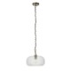 82968-001 Antique Brass Pendant with Clear Ribbed Glass