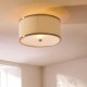 82973-001 Brushed Aged Brass Semi Flush with Ivory Shade