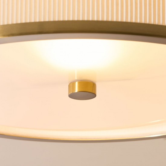 82973-001 Brushed Aged Brass Semi Flush with Ivory Shade